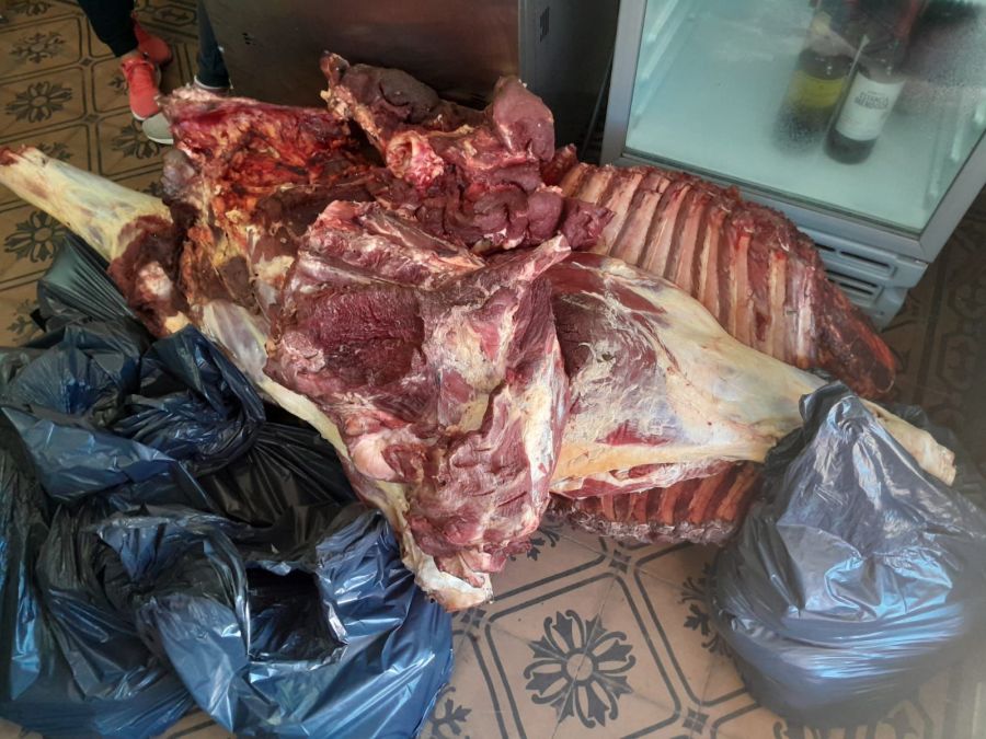 Operativo en Serodino: carne ilegal y droga en una carnicería