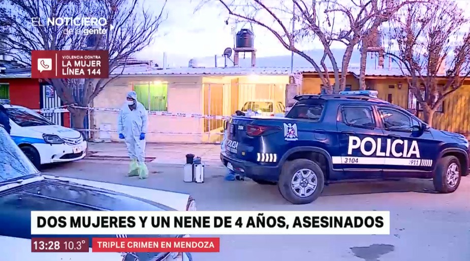 Triple crimen en Mendoza: asesinaron a una mujer, a su hija y a un nene de 4 años | Información General