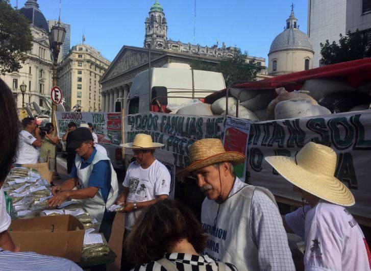 Yerbatazo en Plaza de Mayo: productores reparten 30 mil kilos de yerba en reclamo por el "precio justo" | Información General