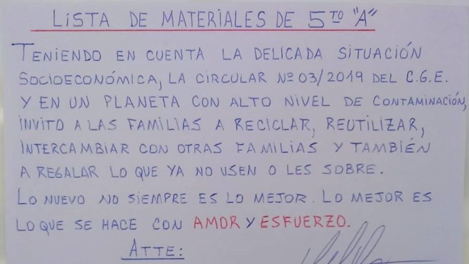 La lista de materiales para la escuela que se volvió viral | Tecnología