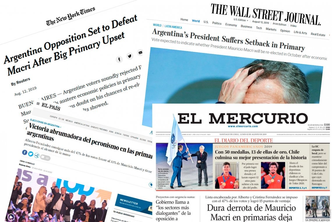 PASO 2019: así reflejaron los diarios del mundo el resultado de las elecciones en Argentina | Internacionales