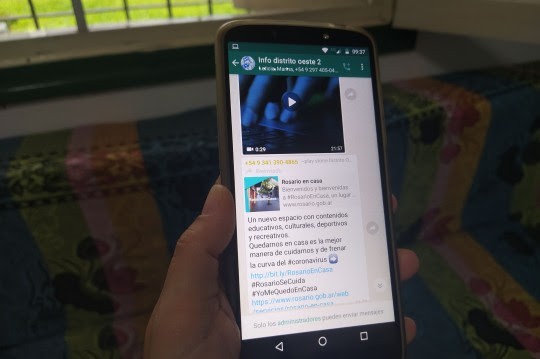 La Muni creó grupos de Whatsapp para hacer llegar información confiable a la ciudadanía | Información General