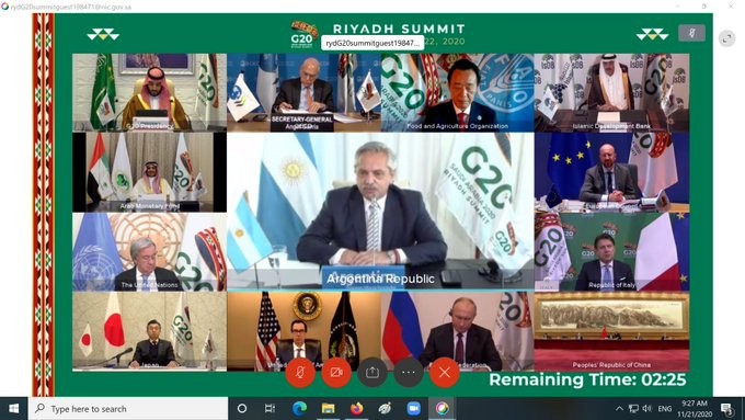 Fernández ante el G20: "Hay una gran oportunidad para que cambiemos el modo en que el mundo funciona" | Información General