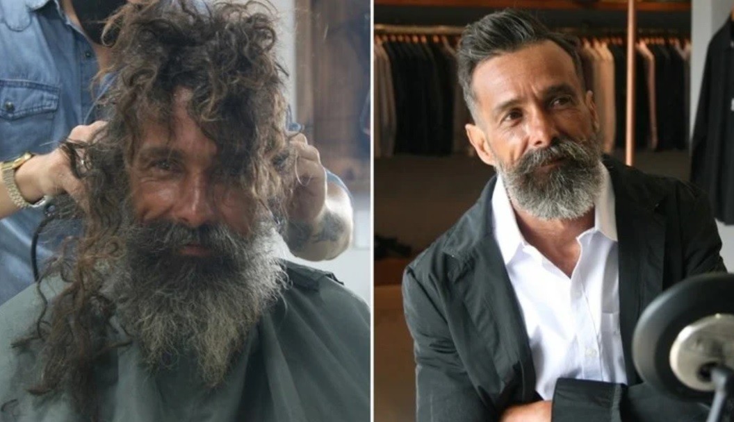 Indigente entró a una peluquería y pidió un corte: su sorprendente cambio de look | Internacionales