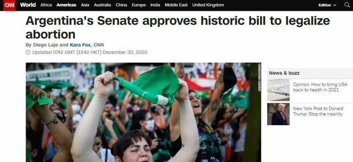 Medios del mundo reflejaron la "histórica" legalización del aborto en Argentina | Internacionales