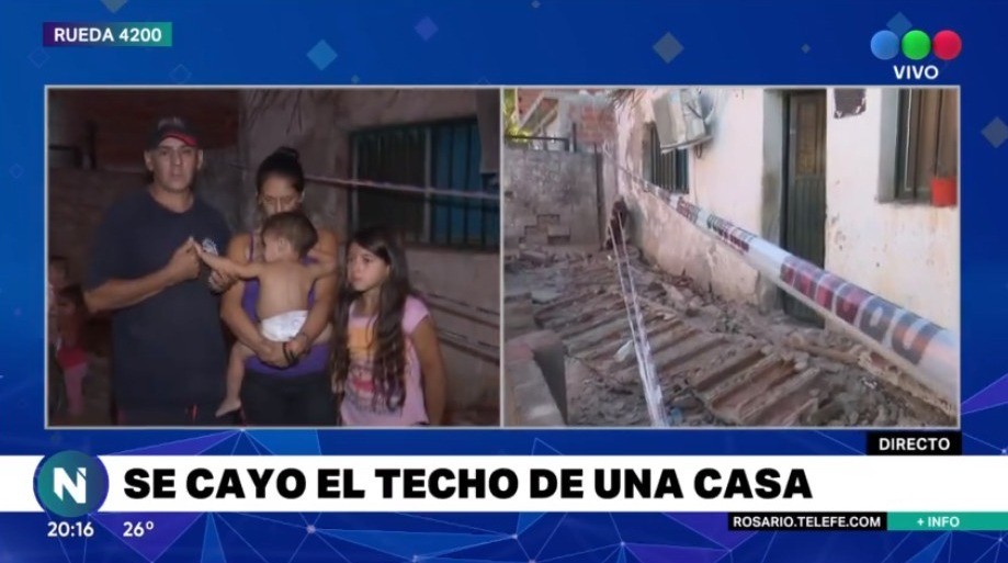 Se cayó el techo de la casa y quedó una familia en la calle | Información General