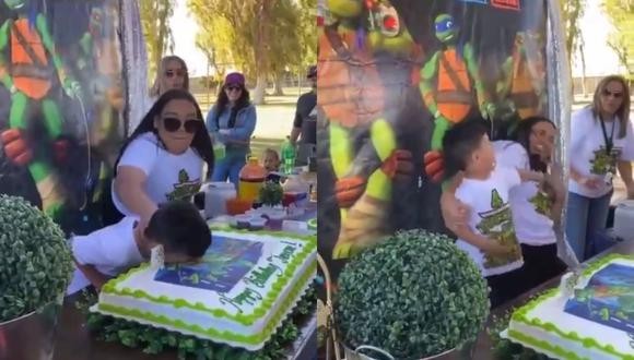 Video viral: la reacción de un nene al que su tía le mete la cara en la torta | Tecnología