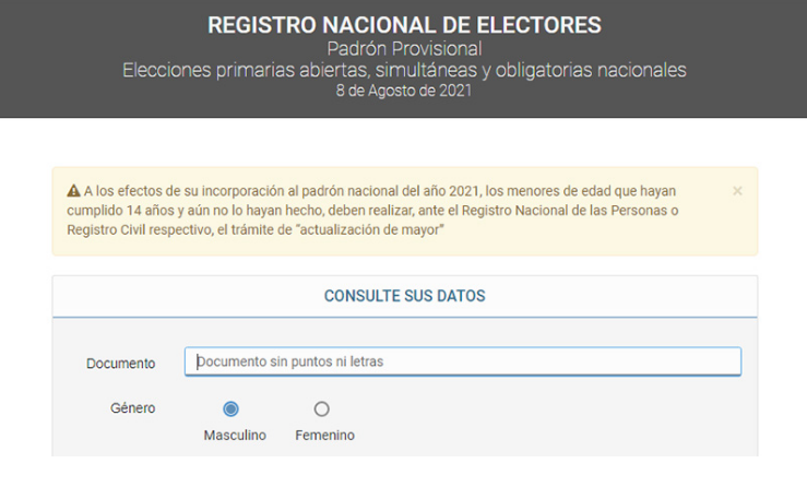Publicaron el padrón electoral y ya se puede consultar a través de internet | Información General
