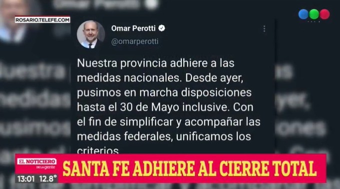 La provincia adhiere al decreto presidencial: aislamiento hasta el domingo 30 | Rosario y la región