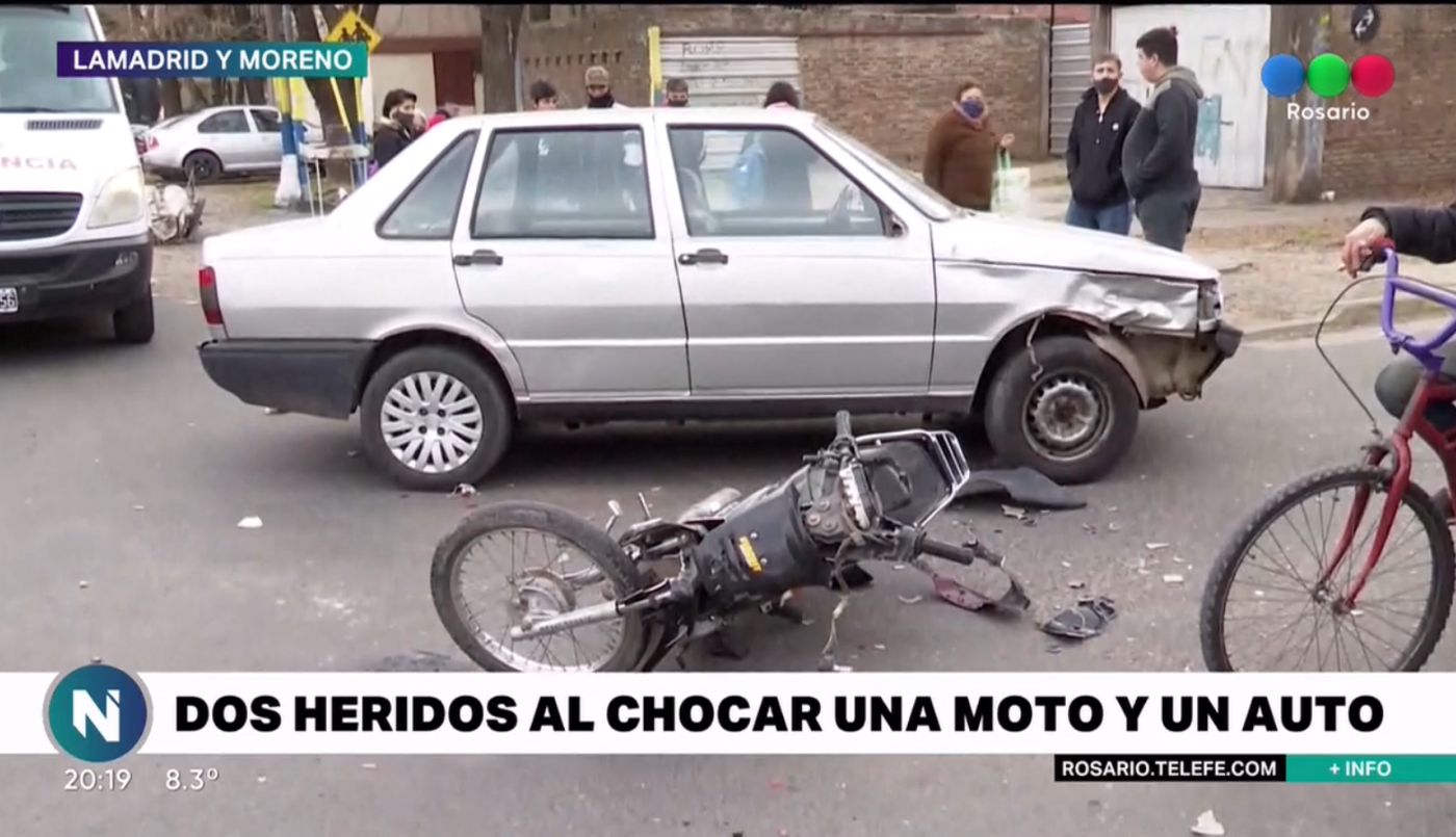 Un choque terminó con dos jóvenes heridos y una pelea entre los protagonistas del siniestro | Rosario y la región