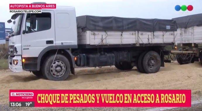 Volcó un camión con soja en la Autopista Buenos Aires | Rosario y la región