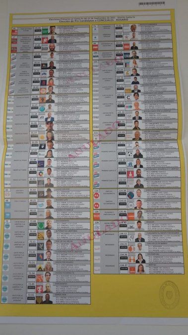 Así será la boleta con los precandidatos a concejales | Rosario y la región