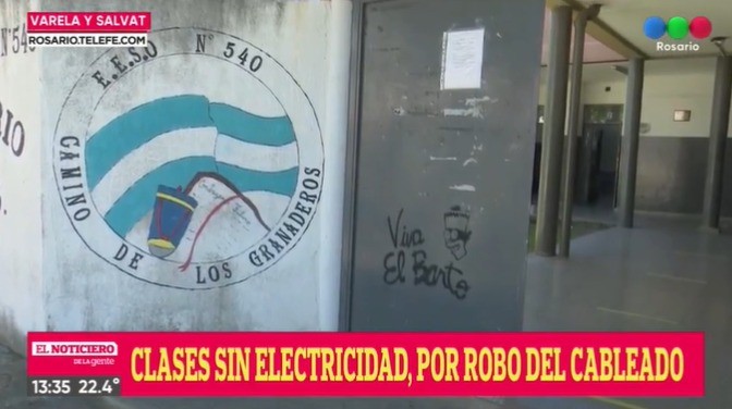 Sin luz por robo de cables, una escuela decidió dar clases igual | Rosario y la región