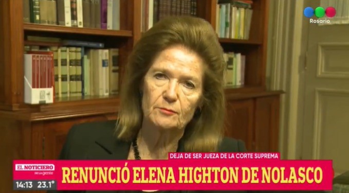 La jueza Elena Highton de Nolasco renunció a la Corte Suprema | Información General