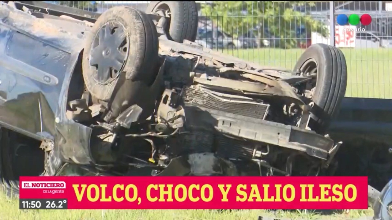 Vuelco sobre colectora de circunvalación a la altura del Ludueña | Rosario y la región