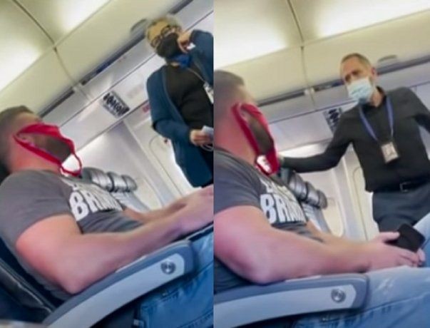 A modo de protesta, usó una tanga como barbijo en un vuelo y lo bajaron del avión | Internacionales