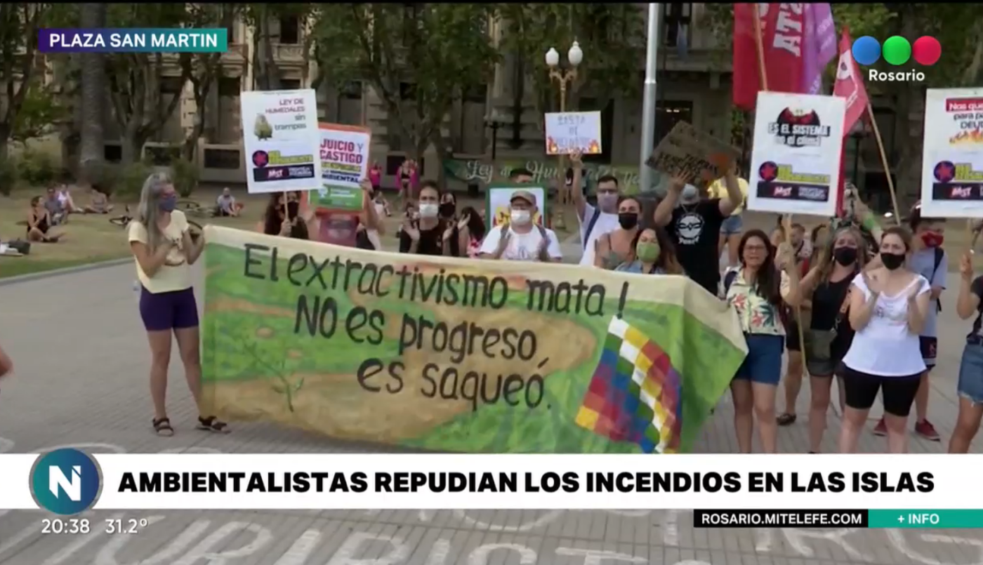 Nueva manifestación por la Ley de Humedales y contra los incendios en las islas | Rosario y la región
