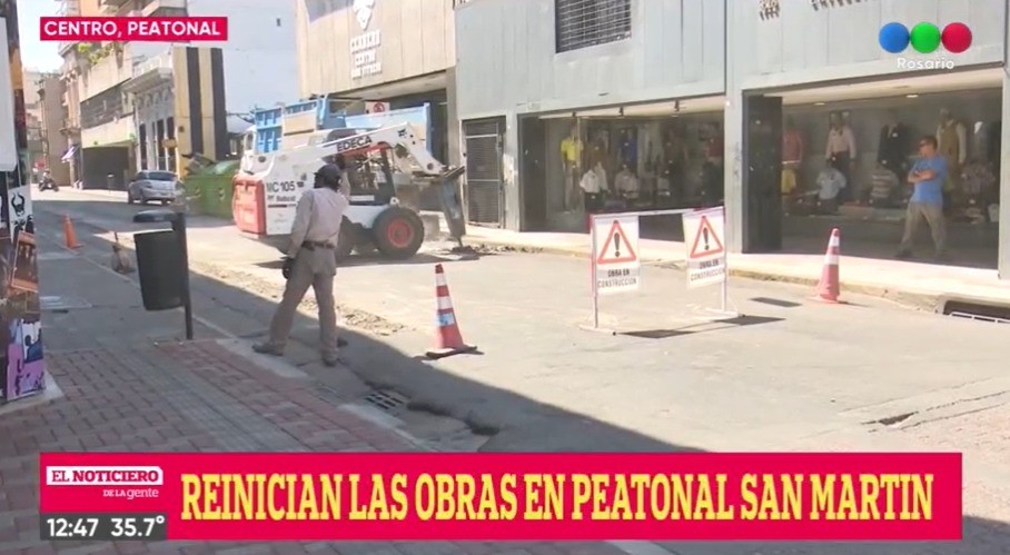 Peatonal San Martín: comienzan los trabajos en el cruce con calle San Luis | Rosario y la región
