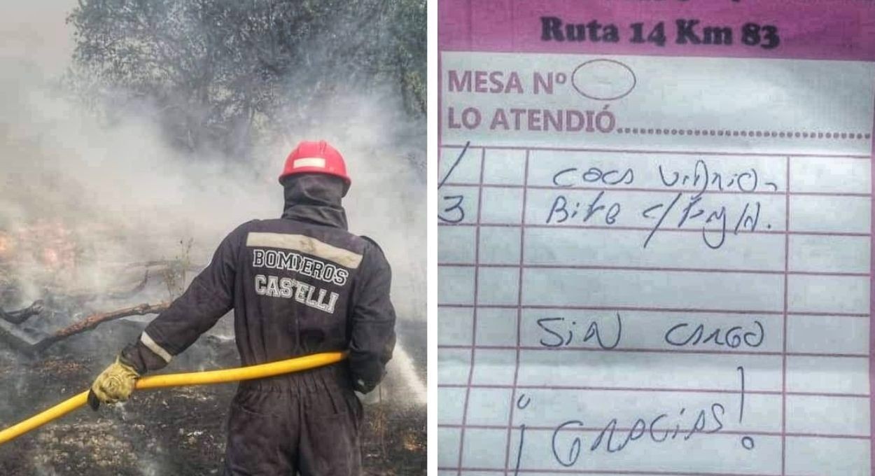 "Sin cargo": el gesto de un comedor con bomberos que venían de combatir los incendios | Información General