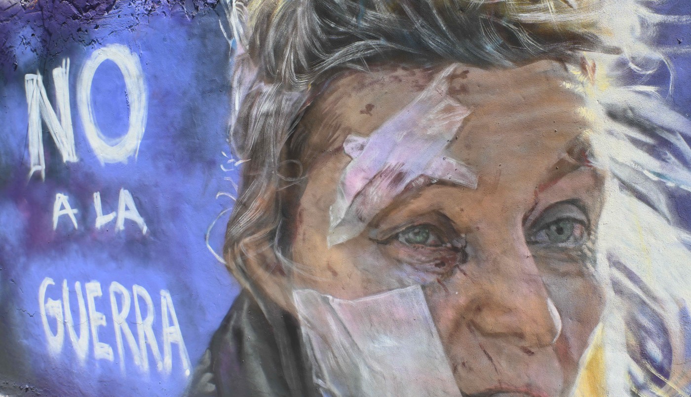 Un mural en Palermo  pide "No a la guerra" entre Rusia y Ucrania | Información General