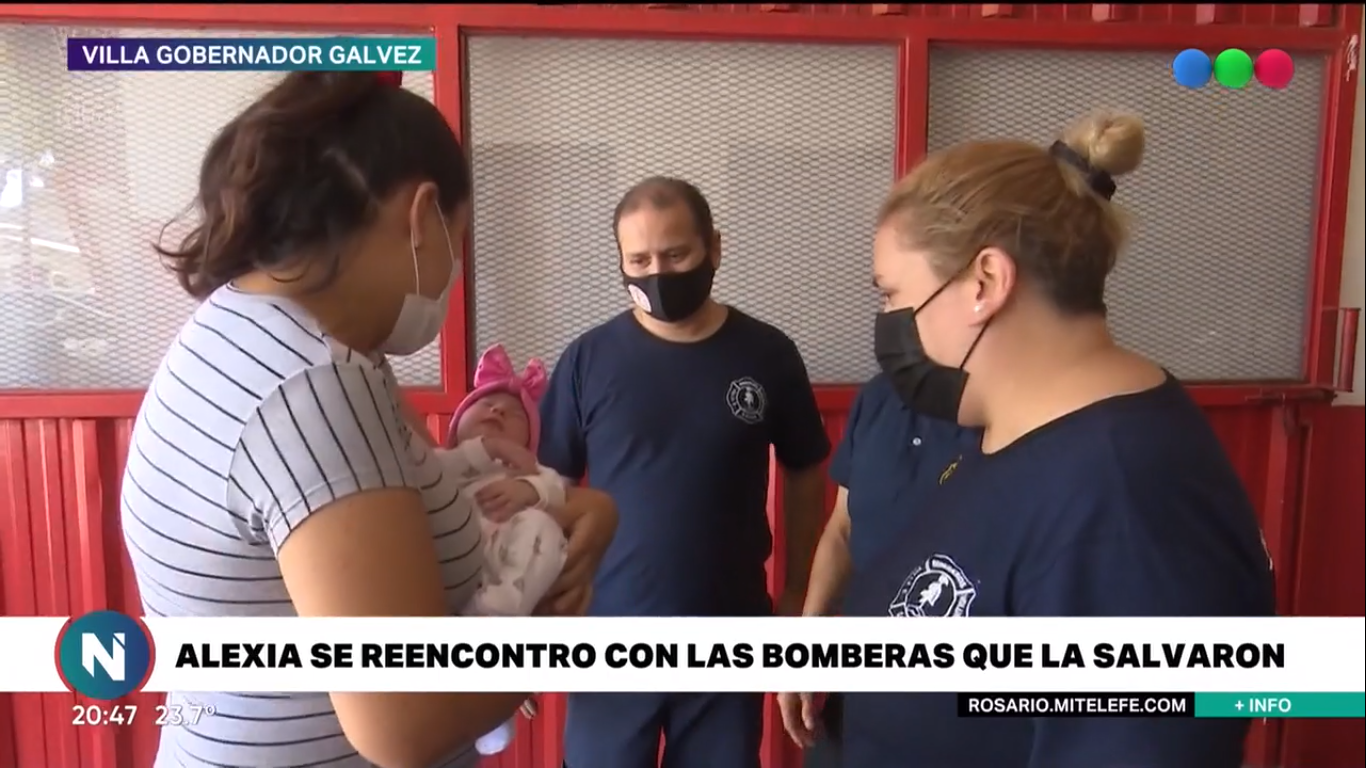Alexia se reencontró con las bomberas que la salvaron | Rosario y la región