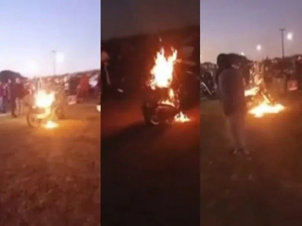 Fans de El Noba prendieron fuego una moto en su honor | Espectáculos