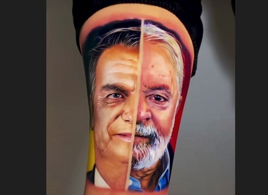 Un hombre se tatuó los rostros de Bolsonaro y Lula Da Silva en el brazo | Internacionales