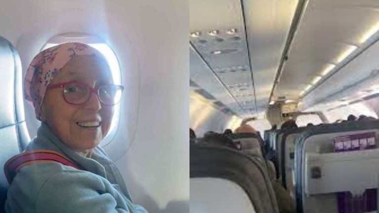 Emocionante video: una mujer venció al cáncer y la homenajearon en pleno vuelo | Información General