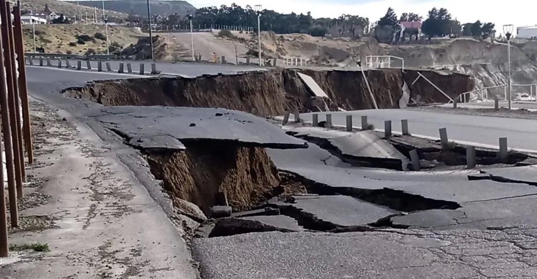 Se desmoronó la ruta nacional 3 en el acceso a Comodoro Rivadavia | Información General