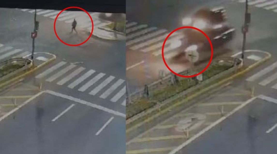 Impactante: el momento en el que el polista atropelló, mató y huyó en la 9 de Julio | Información General