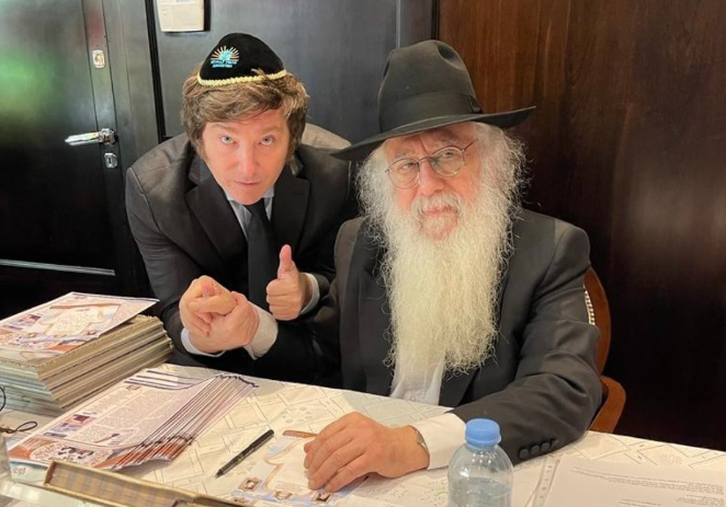 Milei recibió la bendición de un reconocido rabino y participó de una celebración judía | Información General