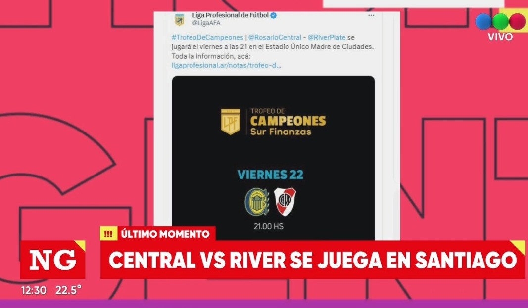 Central y River se enfrentarán en Santiago del Estero por el Trofeo de Campeones | Deportes