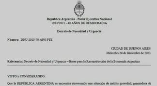 Boletín Oficial: éste es el DNU de Milei ya publicado | Política y Economía