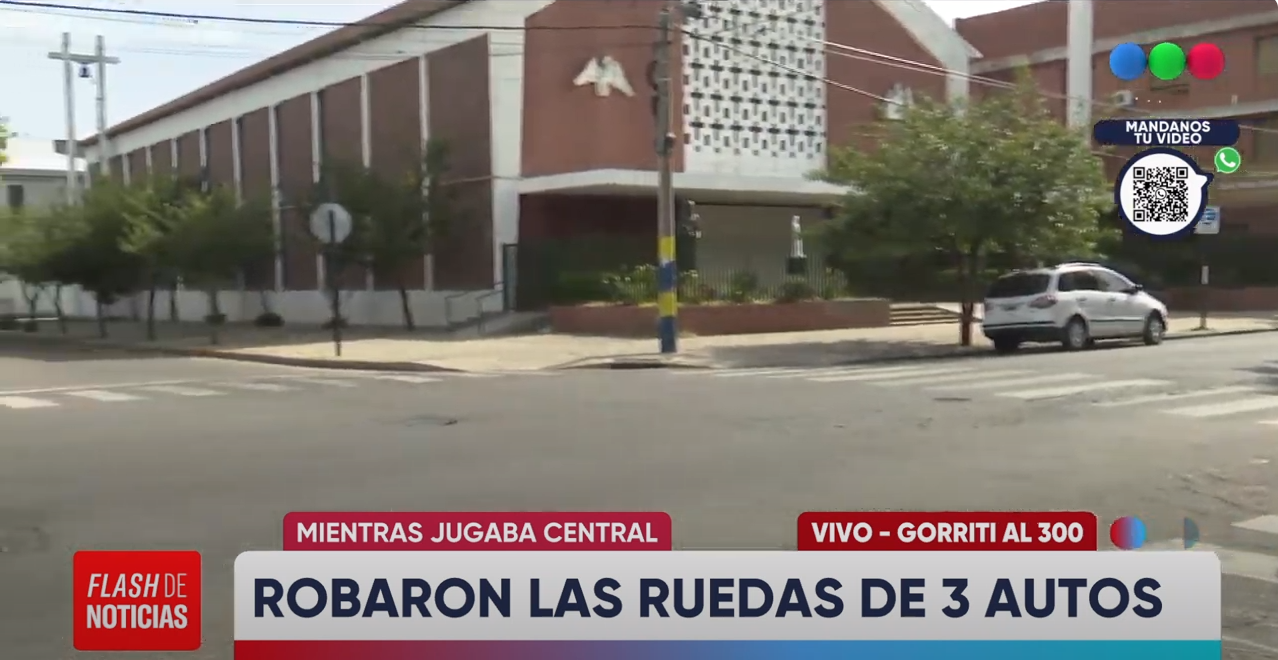 Mientras jugaba central, robaron ruedas de varios autos | Rosario y la región