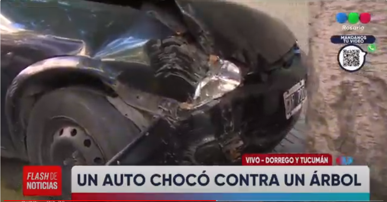 Un auto chocó contra un árbol en calle Dorrego y Tucumán | Rosario y la región