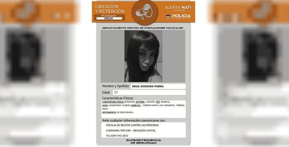 Desapareció una adolescente en Neuquén y se emite la alerta Nati | Información General