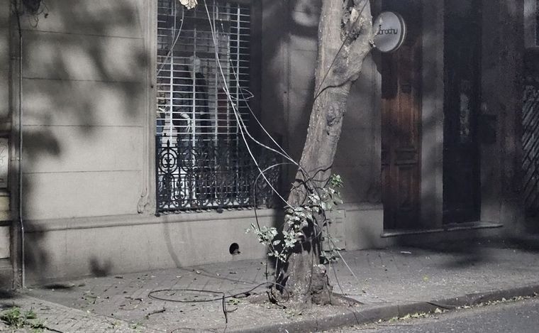 Lo salvó el casco: Iba en moto, se enredó con cables que estaban en la calle y se cayó | Rosario y la región
