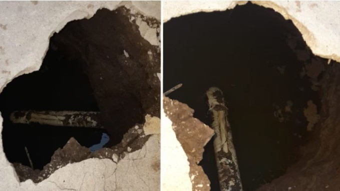 Se hundió el pozo negro y la casa corre peligro de derrumbe | Información General