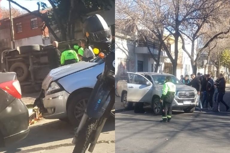 Una camioneta terminó dada vuelta tras el impacto de un auto en zona sur | Rosario y la región