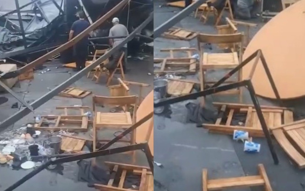 Las intensas ráfagas volaron la carpa de un evento del Club Mitre en Pérez | Rosario y la región