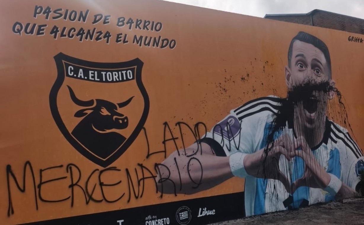 Vandalizaron el mural de Ángel Di María en su club de origen | Deportes