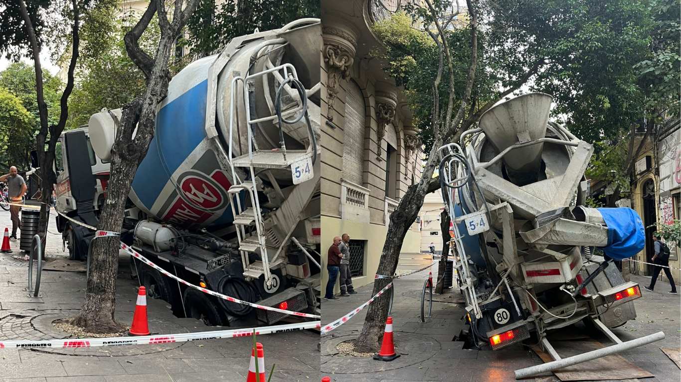Un camión hundió el piso de la Peatonal Córdoba | Rosario y la región