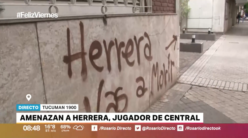 Amenazaron con una pintada a Germán Herrera, jugador de Central | Deportes