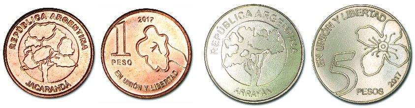 Ya circulan las monedas de 1 y 5 pesos, con árboles de la República Argentina | Información General