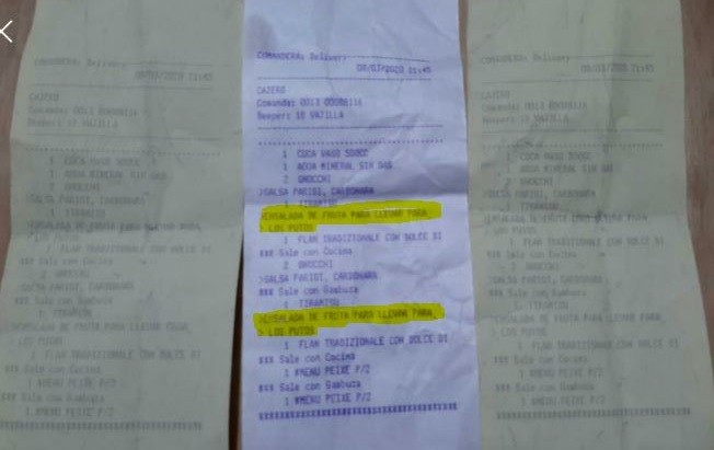 "Ensalada de frutas para los putos": indignante frase en el ticket de un restaurante cordobés | Información General