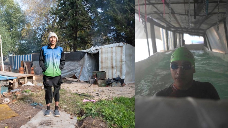 Armaron un pileta con chapa y plástico para que su hijo pueda competir en las olimpíadas de natación para sordos | Deportes