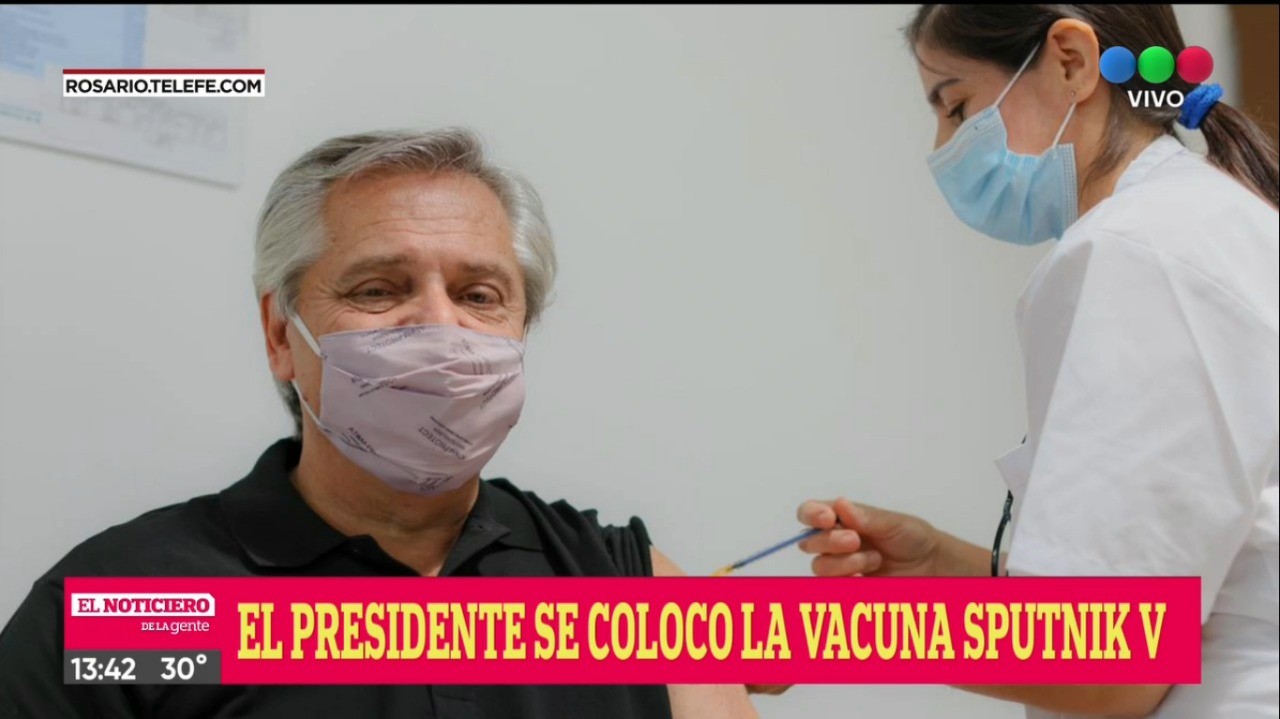 El presidente Alberto Fernández recibió la primera dosis de la vacuna Sputnik V | Información General