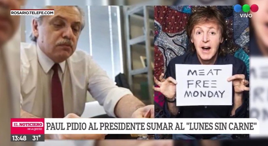Lunes sin carne: el pedido de Paul McCartney a Alberto Fernández | Información General