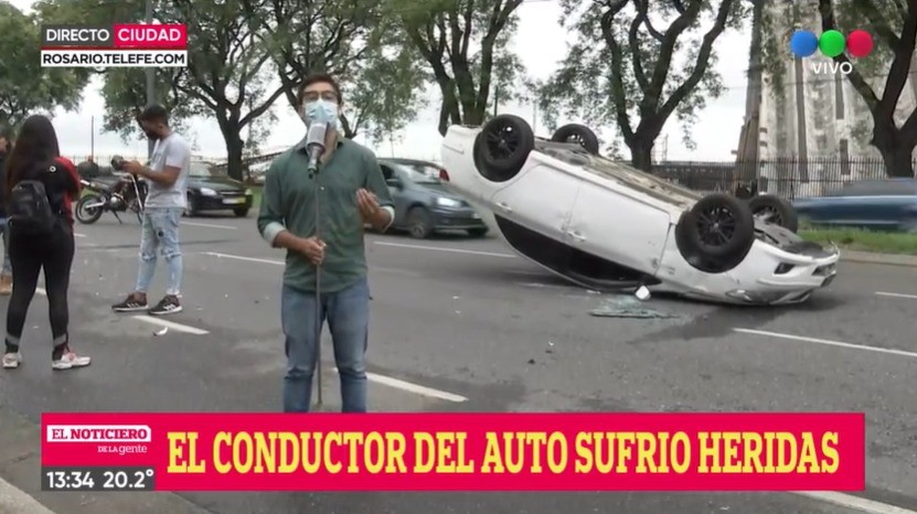 Choque y vuelco en Avenida Belgrano | Información General