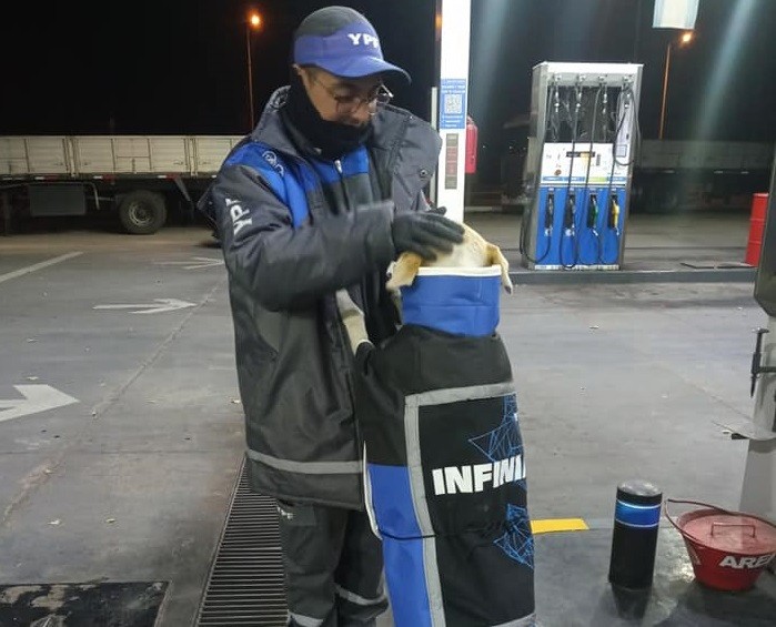 Empleados de una estación de servicio adoptaron una perrita y le hicieron su propio uniforme | Tecnología